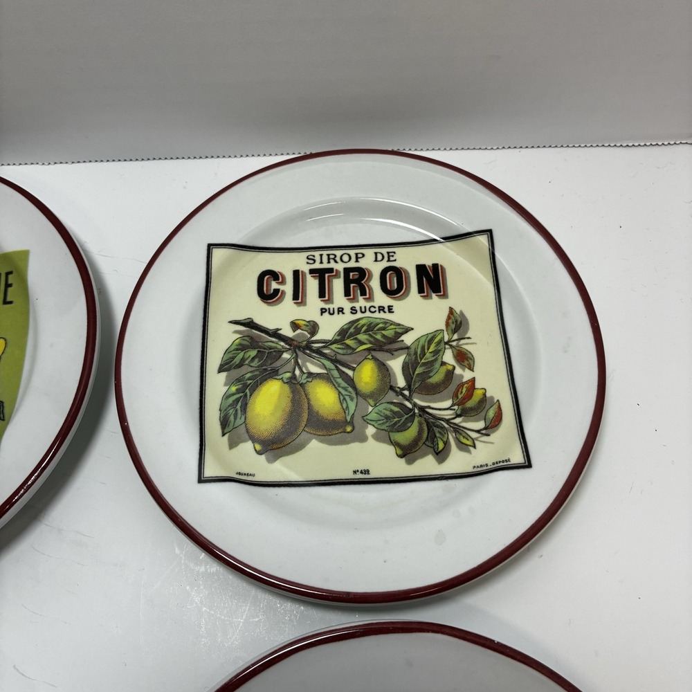 Set of 6 Williams Sonoma Side Plates Rosanna Harvest Market Made in Italy Fruit - Picture 4 of 11